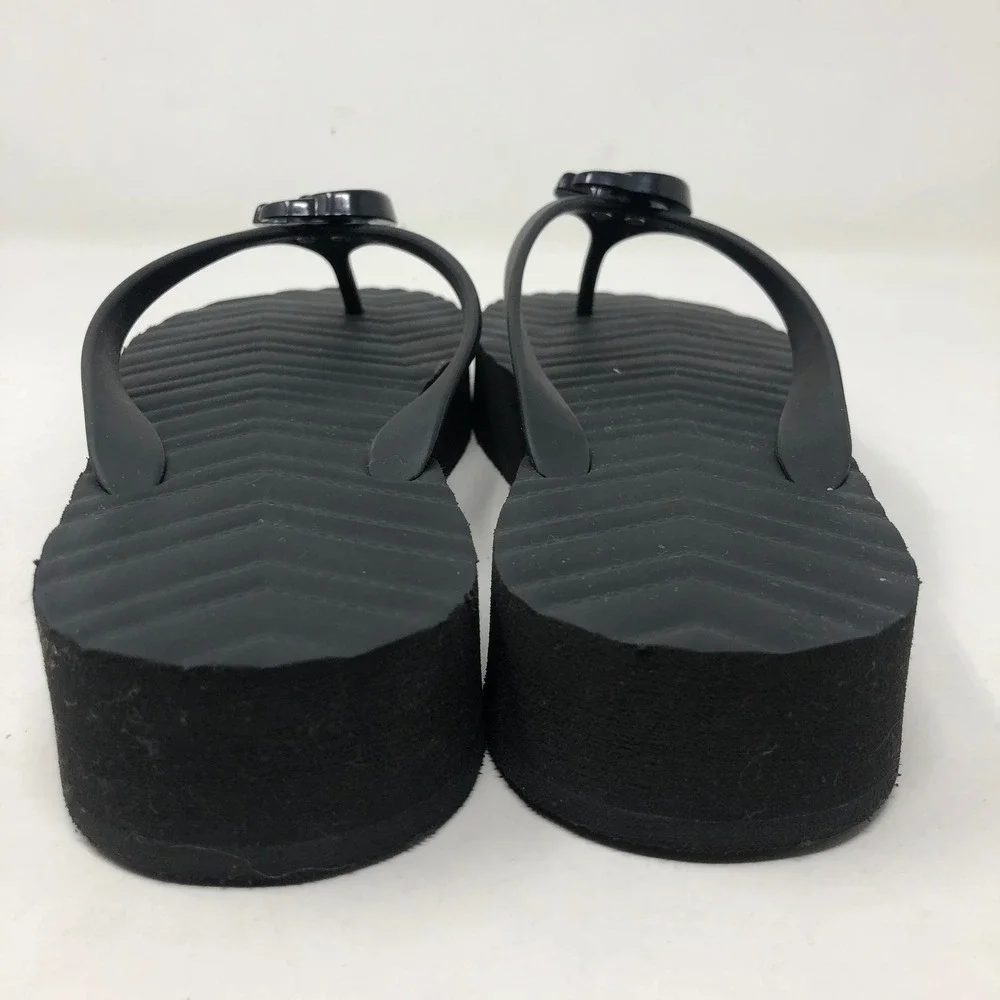 Gucci Platform Thong Sandals 40 US 9.5 Womens Nero Black Double G Marmont Italy